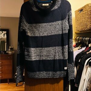 Jack & Jones Men's Sweater in Black and Gray Stripe